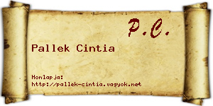 Pallek Cintia névjegykártya